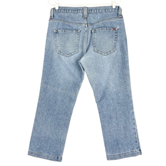 Tommy Hilfiger Women's Blue Denim Cropped Jeans Size 8 Straight Mid Rise Cotton - Picture 2 of 10